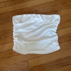 soft white fold over tube top